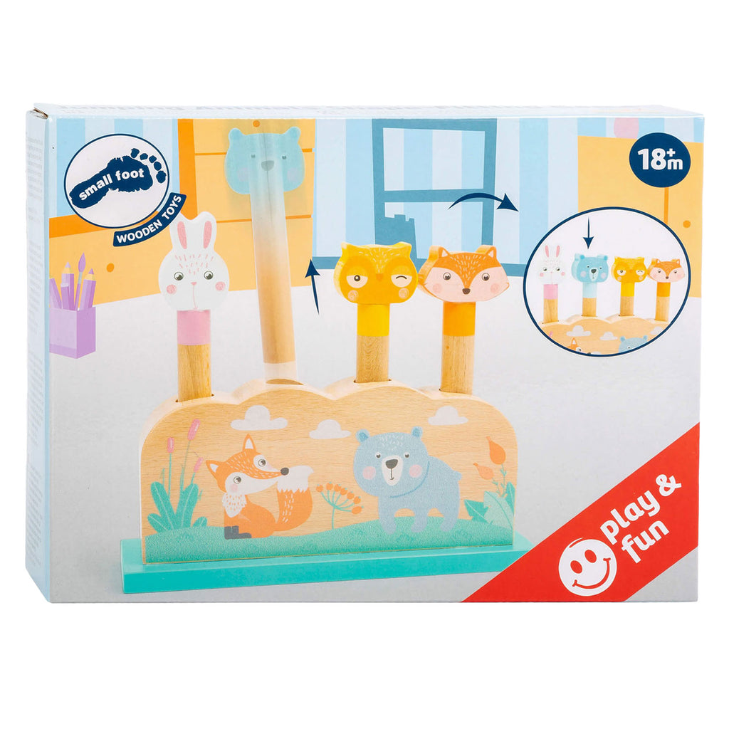 Small Foot - Houten Motoriek Vorm Insteekspel Bosdieren, 5dlg