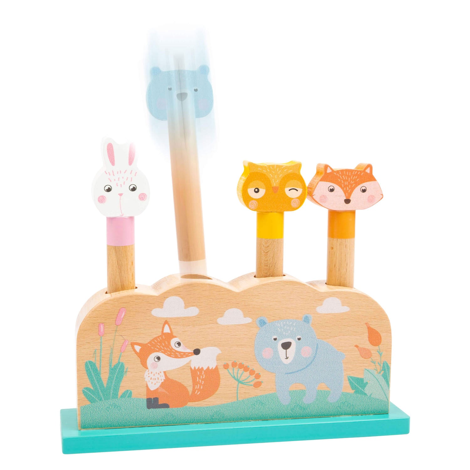 Small Foot - Houten Motoriek Vorm Insteekspel Bosdieren, 5dlg