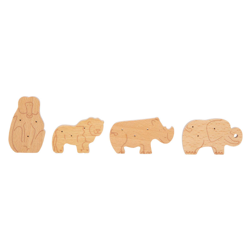 Small Foot - Houten Speeleten Dieren Crackers, 8dlg.