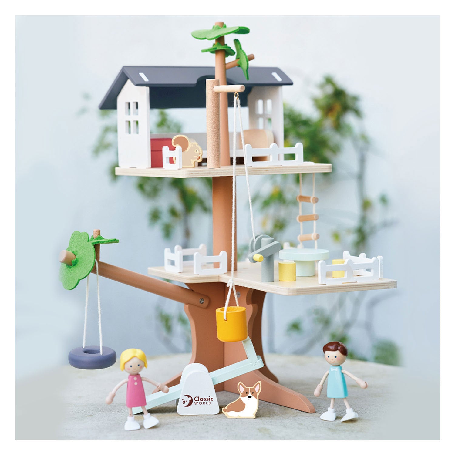 Classic World Houten Poppenhuis Boomhut, 31dlg.